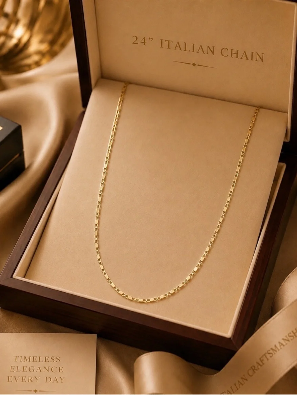14K Gold Italian 2MM Flat Chain - 24